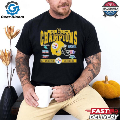 Pittsburgh Steelers Six Time Super Bowl Champions T Shirt