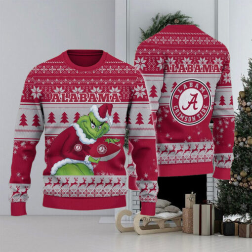 Alabama Crimson Tide Grinch Ugly Christmas Sweater