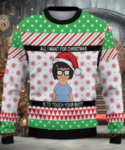 All I Want For Christmas Is To Touch Your Butt Funny Sayings For Ugly Christmas Sweaters