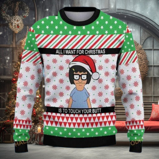 All I Want For Christmas Is To Touch Your Butt Funny Sayings For Ugly Christmas Sweaters