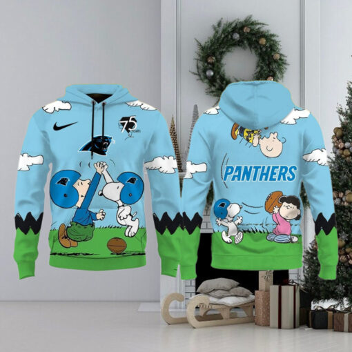 Carolina Panthers X Snoopy Peanuts 75th Anniversary Hoodie