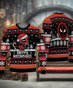 Chibi Deadpool Merry Kissmyass Ugly Christmas 2025 Sweater