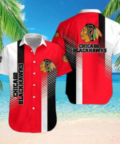 Chicago Blackhawks Bold Stripes Hawaiian Shirt