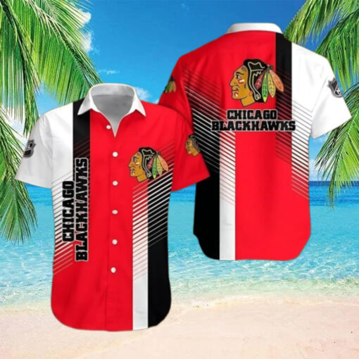 Chicago Blackhawks Bold Stripes Hawaiian Shirt