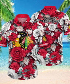 Chicago Blackhawks Elegant Blossom Hawaiian Shirt