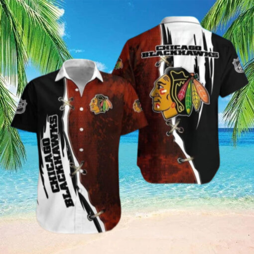 Chicago Blackhawks Rugged Split Hawaiian Shirt