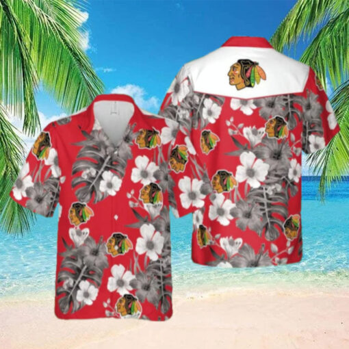 Chicago Blackhawks Tropical Elegance Hawaiian Shirt