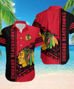 Chicago Blackhawks Urban Stripe Hawaiian Shirt