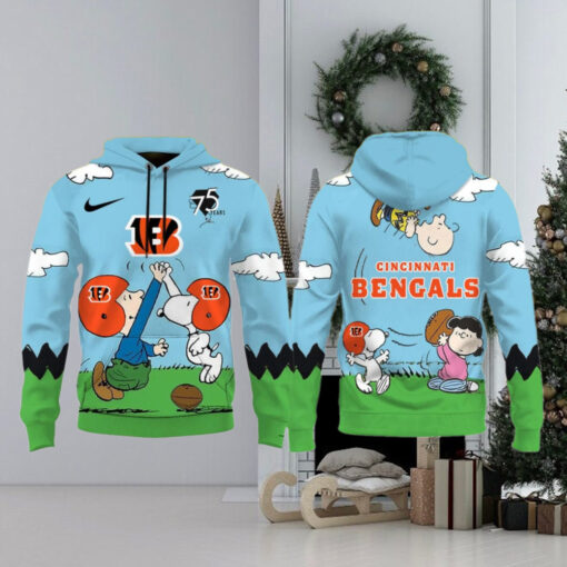 Cincinnati Bengals X Snoopy Peanuts 75th Anniversary Hoodie