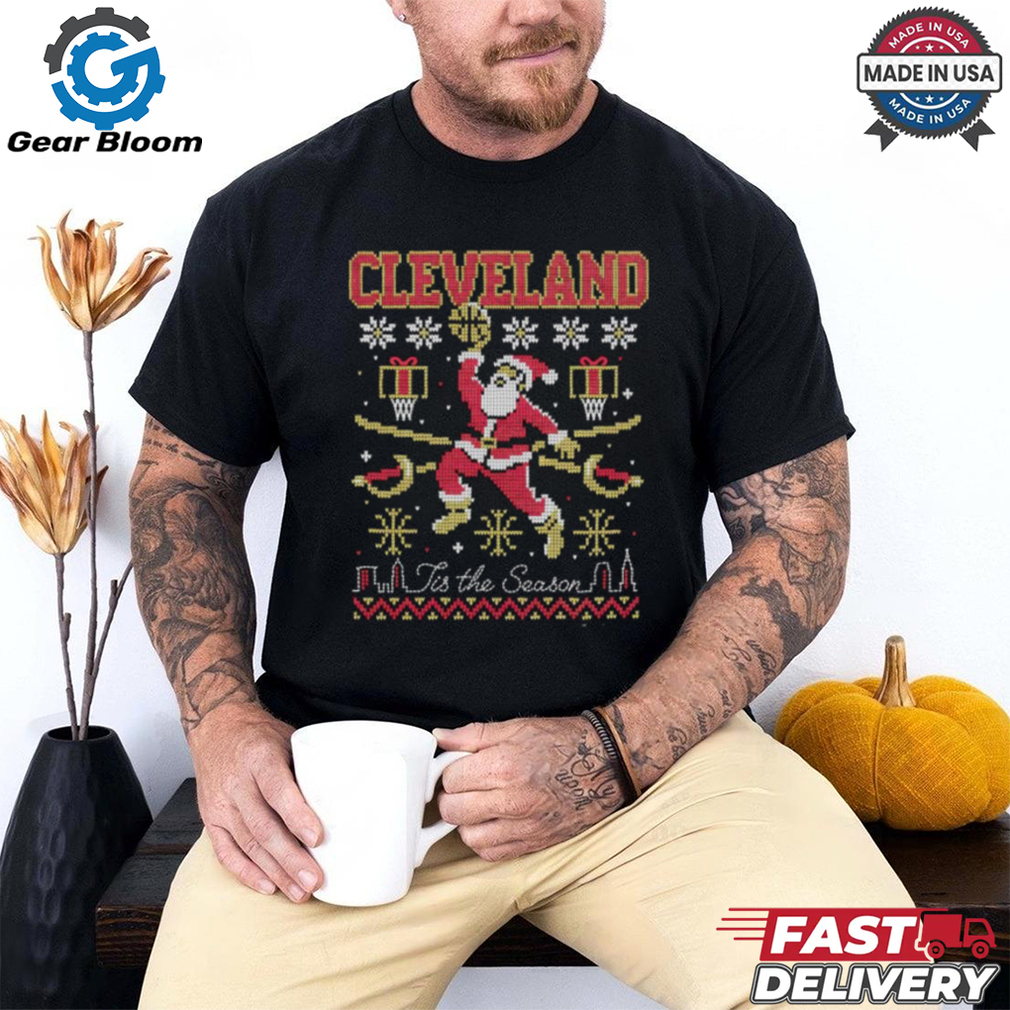 Cleveland Christmas Santa Basketball tis the season shirt Cleveland Christmas Santa Basketball tis the season shirt