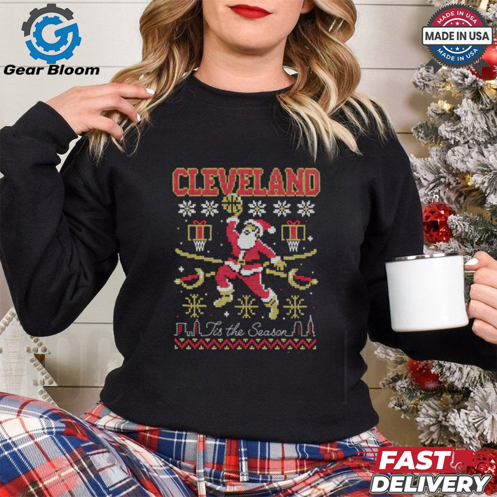 Cleveland Christmas Santa Basketball tis the season shirt Cleveland Christmas Santa Basketball tis the season shirt
