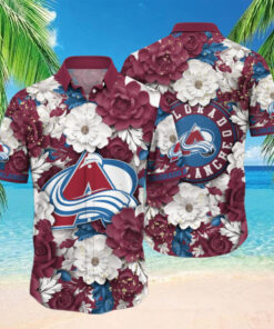 Colorado Avalanche Floral Elegance Hawaiian Shirt