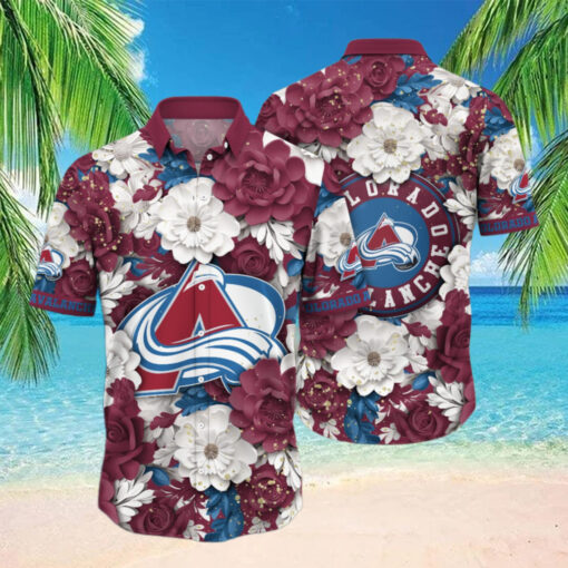 Colorado Avalanche Floral Elegance Hawaiian Shirt