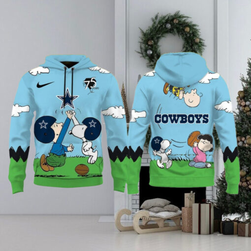 Dallas Cowboys X Snoopy Peanuts 75th Anniversary Hoodie