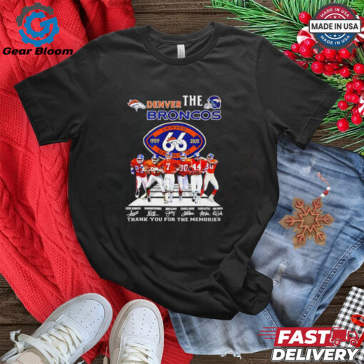 Denver Broncos 1959 2025 66 Years Thank You For The Memories signature  2D T shirt