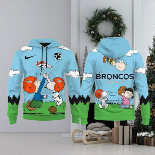 Denver Broncos X Snoopy Peanuts 75th Anniversary Hoodie