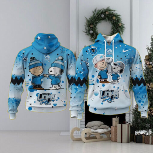 Detroit Lions NFL Snoopy and Charlie Brown Peanuts 75th Anniversary Hoodie