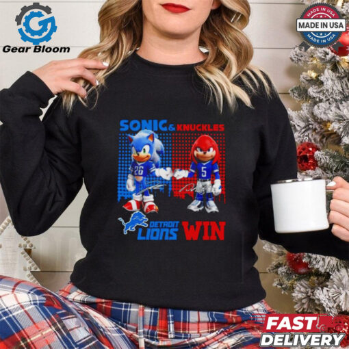 Detroit Lions win Gibbs and Monty signature shirt