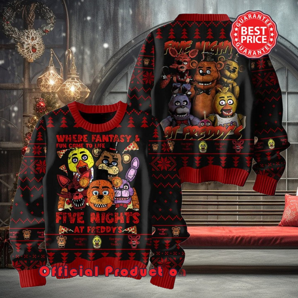 FNAF Where Fantasy Fun Come To Life Ugly Christmas Sweater FNAF Where Fantasy Fun Come To Life Ugly Christmas Sweater