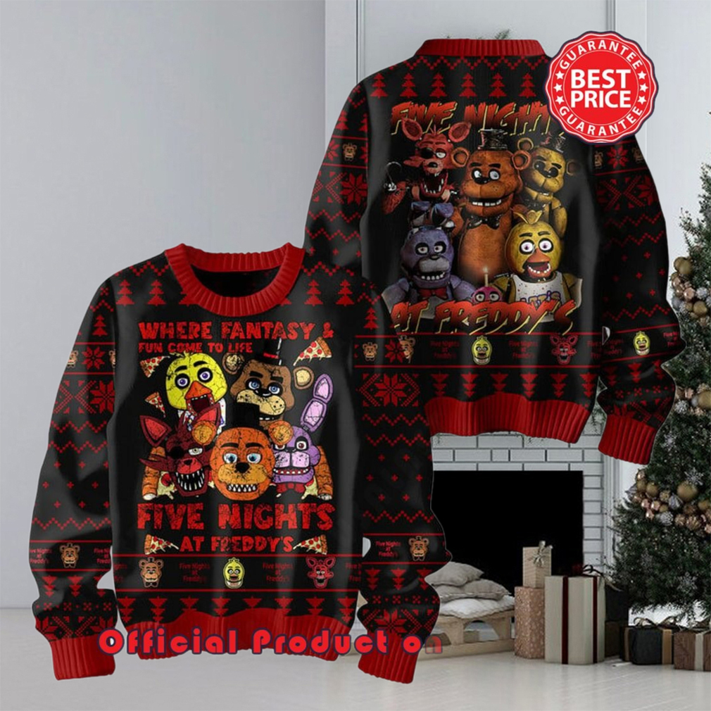 FNAF Where Fantasy Fun Come To Life Ugly Christmas Sweater FNAF Where Fantasy Fun Come To Life Ugly Christmas Sweater