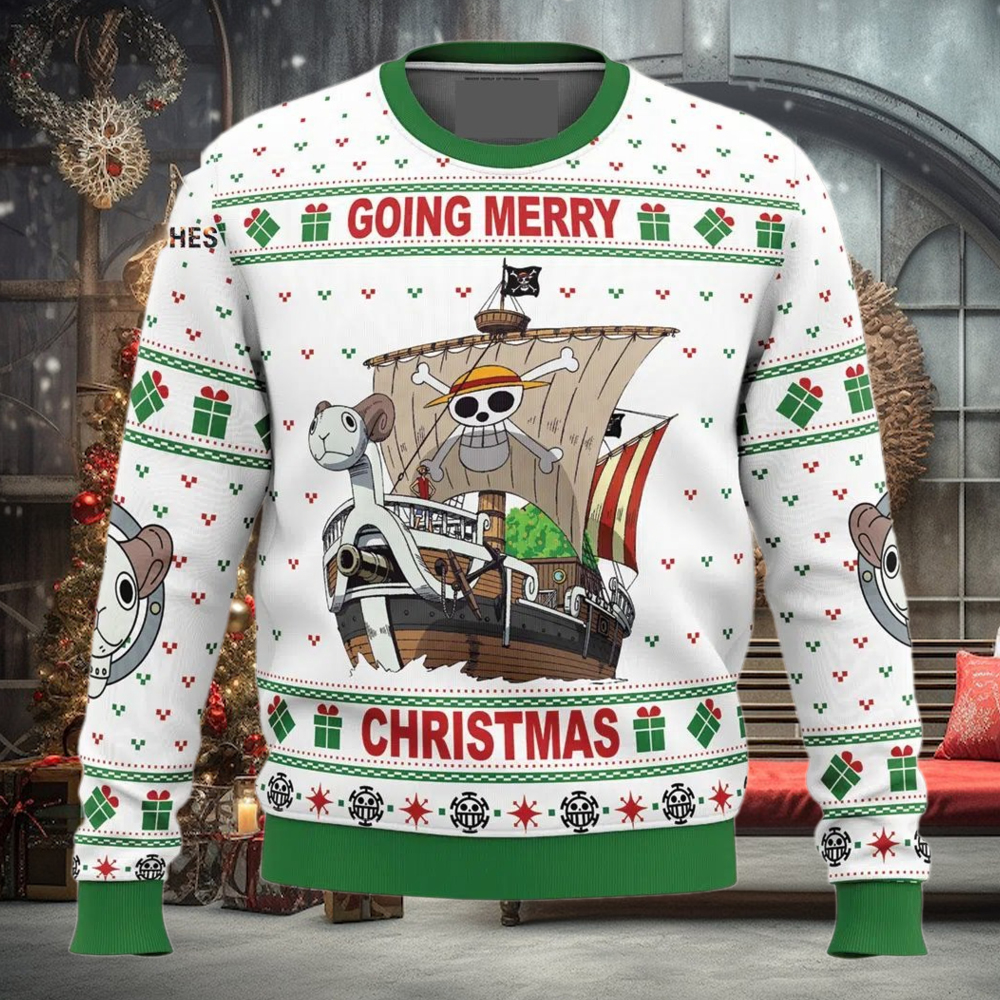 Going Merry Christmas OP Pirates Christmas Ugly Wool Knitted Sweater Going Merry Christmas OP Pirates Christmas Ugly Wool Knitted Sweater