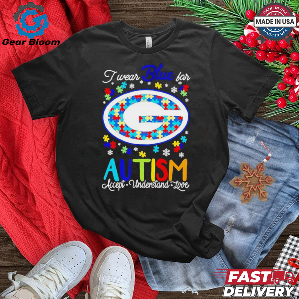 Green Bay Packers I wear blue for Autism accept understand love shirt Green Bay Packers I wear blue for Autism accept understand love shirt