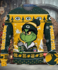 Green Bay Packers funny character Stolen Christmas 2025 Grin Ugly Sweater