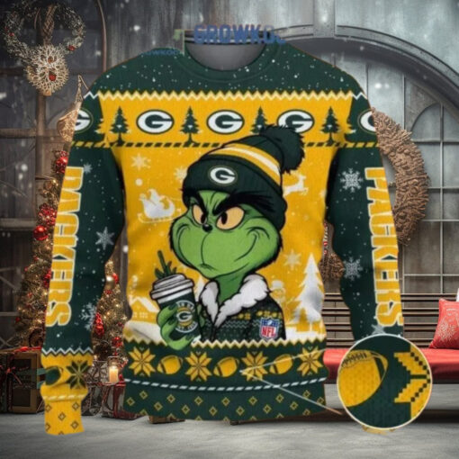 Green Bay Packers funny character Stolen Christmas 2025 Grin Ugly Sweater