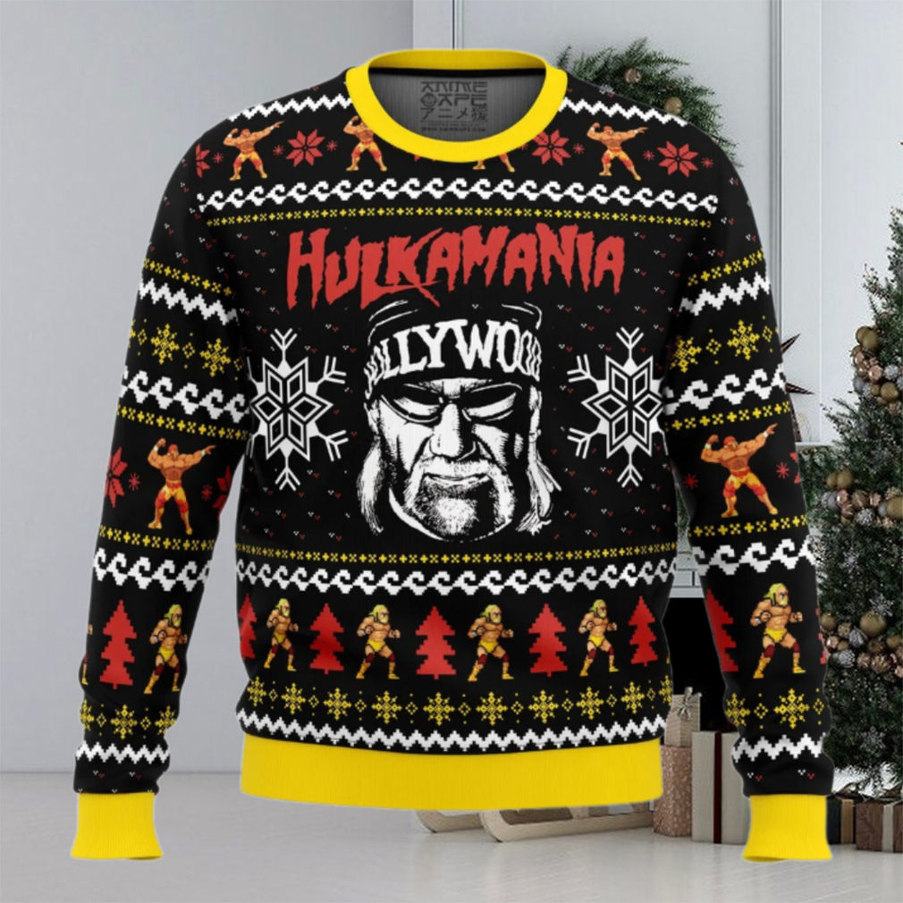 Hulkamania Hulk Hogan Ugly Christmas Sweater Hulkamania Hulk Hogan Ugly Christmas Sweater