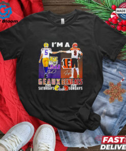 I’m a LSU Tigers x Cincinnati Bengals Fan signature city skyline 2D T shirt