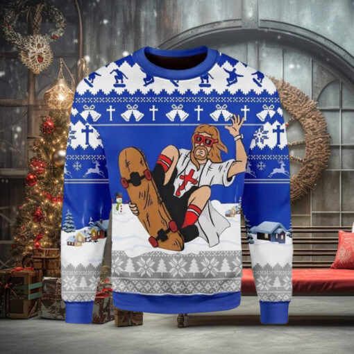 Jesus Skateboarding Christmas Ugly Christmas Sweater