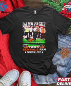 Joe Burrow Superman damn right I am a Bengals fan win or lose shirt