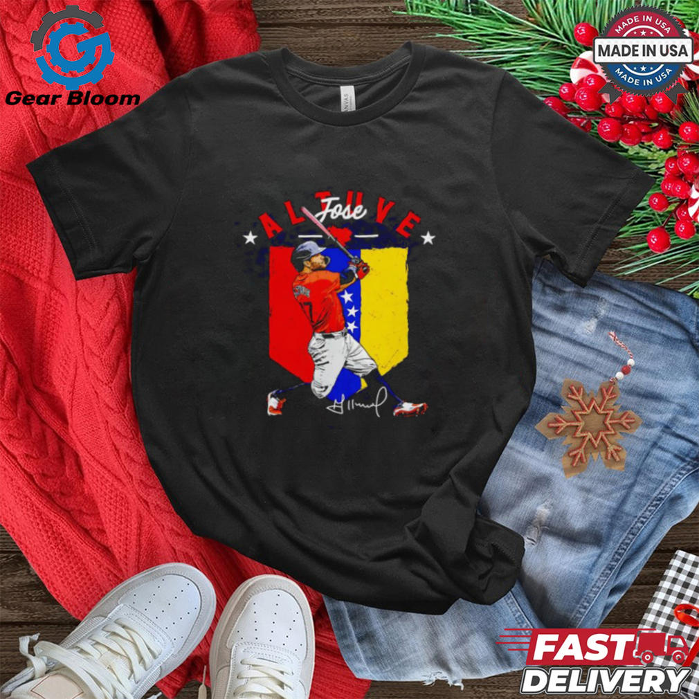 Jose Altuve Houston Astros Country flag signature shirt Jose Altuve Houston Astros Country flag signature shirt
