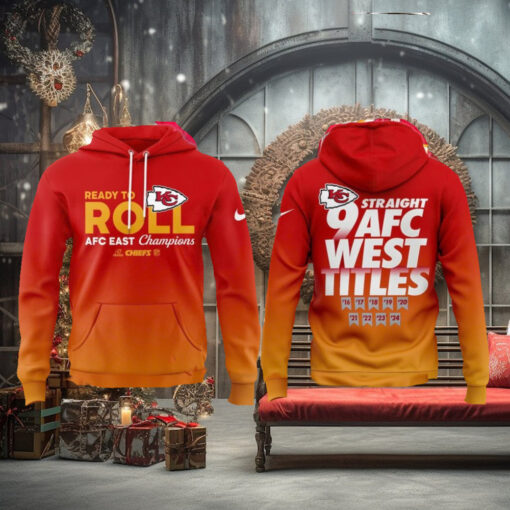 Kansas City Chiefs 2024 Ready To Roll AFC West Champions Hoodie