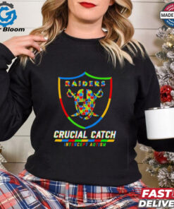Las Vegas Raiders crucial catch intercept autism T shirt
