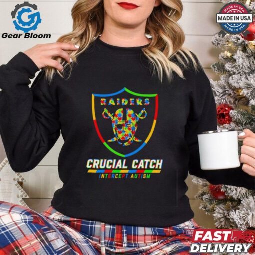 Las Vegas Raiders crucial catch intercept autism T shirt