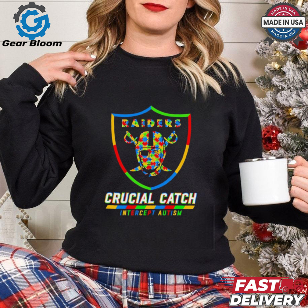 Las Vegas Raiders crucial catch intercept autism T shirt Las Vegas Raiders crucial catch intercept autism T shirt