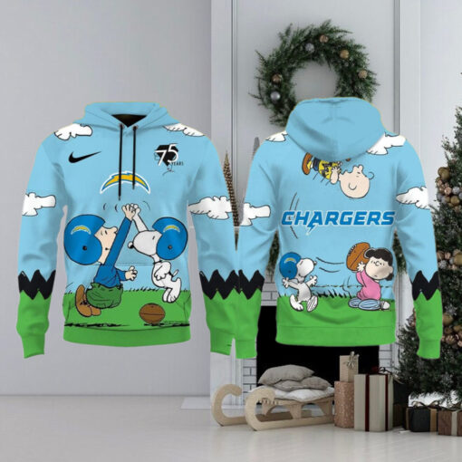 Los Angeles Chargers X Snoopy Peanuts 75th Anniversary Hoodie