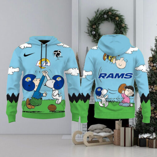 Los Angeles Rams X Snoopy Peanuts 75th Anniversary Hoodie