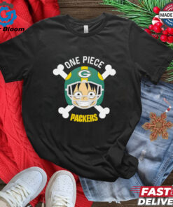 Luffy One Piece x Green Bay Packers cartoon bighead shirt