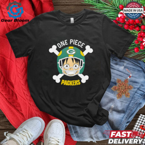Luffy One Piece x Green Bay Packers cartoon bighead shirt