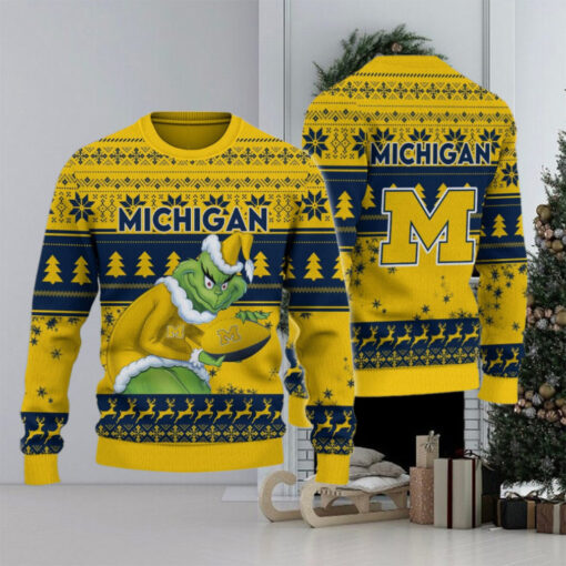 Michigan Wolverines Grinch Ugly Christmas Sweater