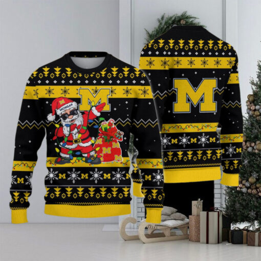 Michigan Wolverines Santa Claus Ugly Christmas Sweater