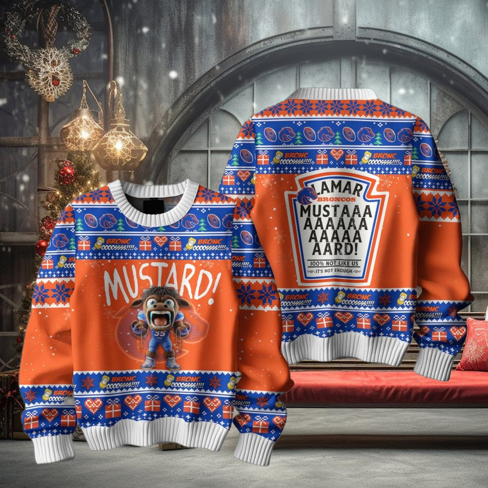 Mustard Denver Broncos For Fan Ugly Sweater Mustard Denver Broncos For Fan Ugly Sweater