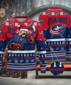 NHL Columbus Blue Jackets Mascot Ugly Sweater For Christmas