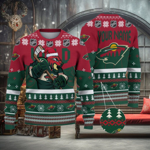 NHL Minnesota Wild Mascot Ugly Sweater For Christmas