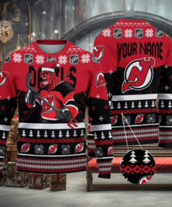 NHL New Jersey Devils Mascot Ugly Sweater For Christmas