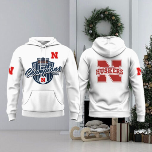 Nebraska Cornhuskers Pinstripe Bowl Celebration 2024 White Hoodie