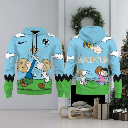 New Orleans Saints X Snoopy Peanuts 75th Anniversary Hoodie