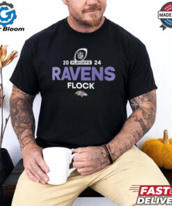 Official Baltimore Ravens Flock 2024 NFL Playoffs T Shirt